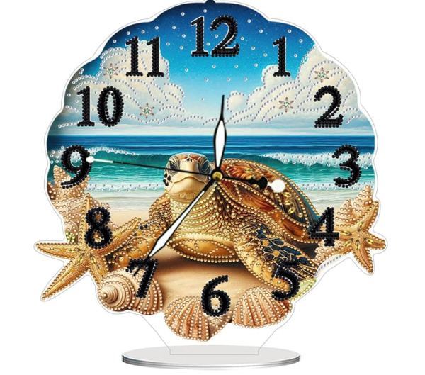 Diamond Painting Leuchtende Uhr Schildkröte